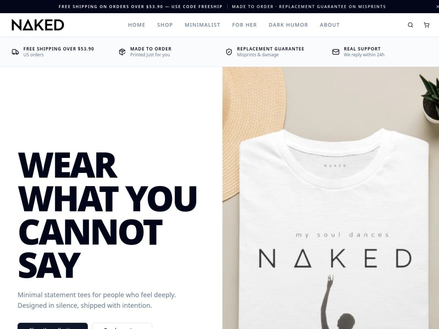 The Naked Wear website